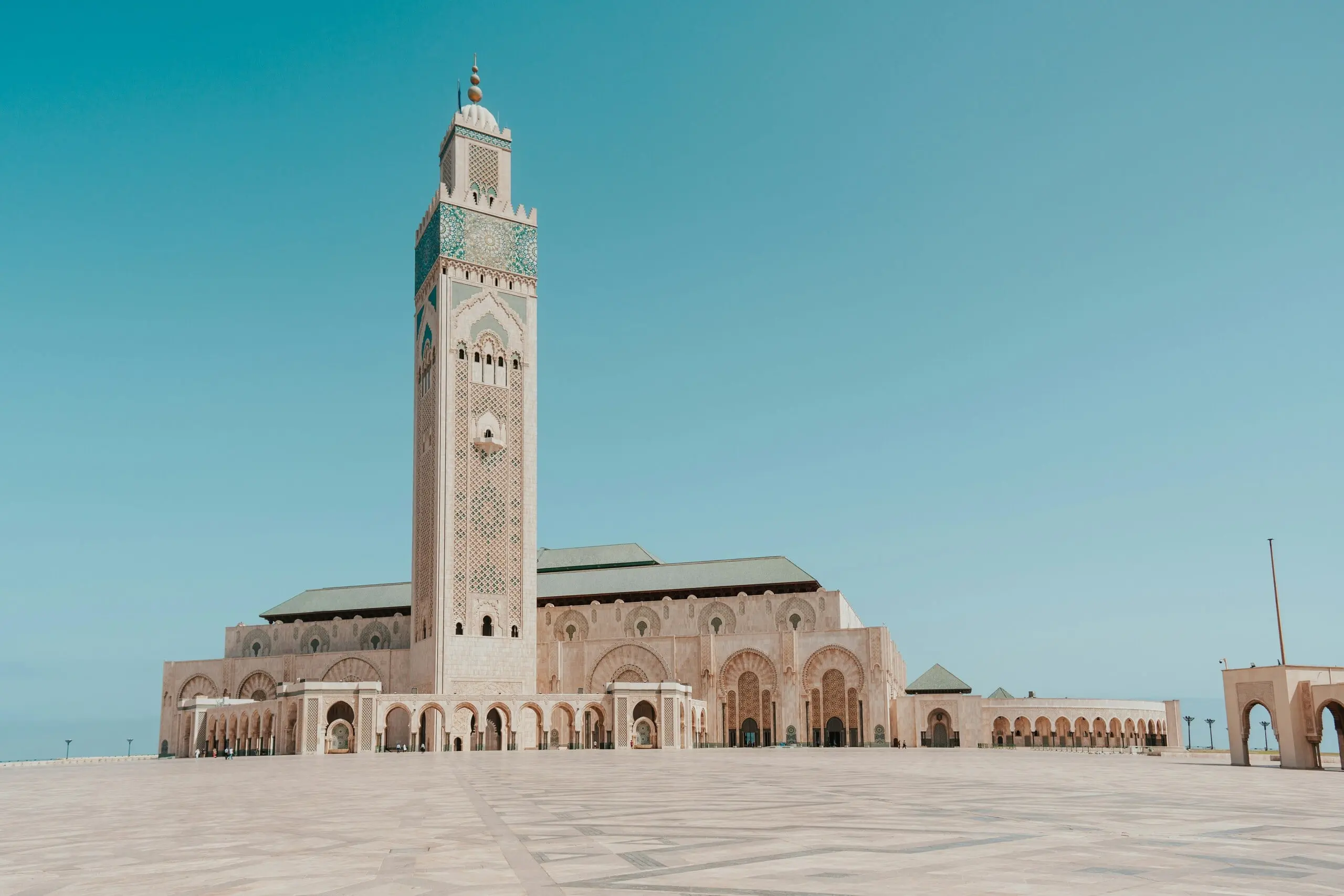Vue majestueuse de la mosquée Hassan II à Casablanca, Maroc.
